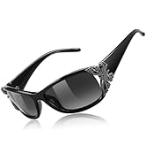 FEISEDY Trendy Polarized Y2K Sunglasses Wrap Around Butterfly Design Fashion Sunnies UV400 Protec...