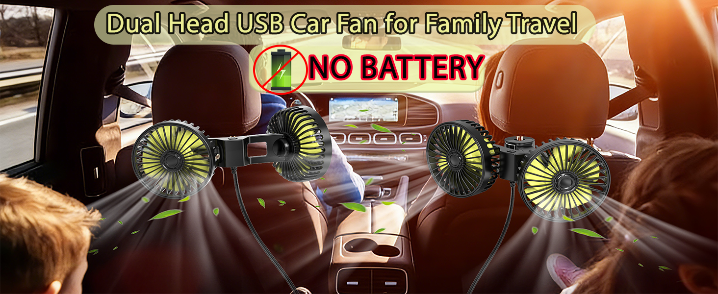 car headrest fans for backseat for kids
