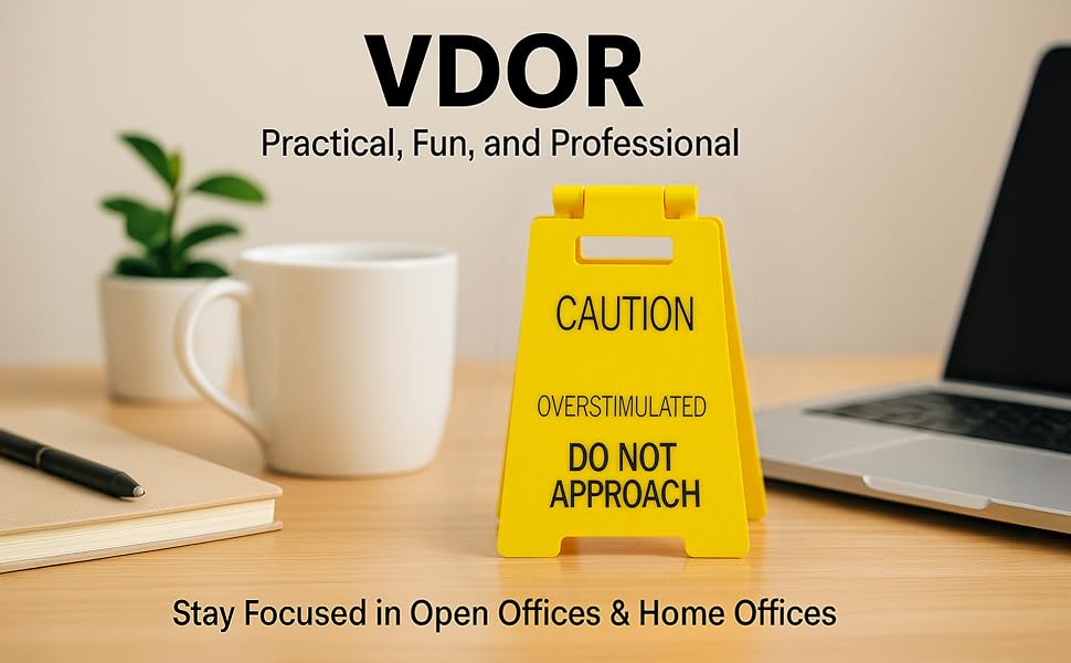 VDOR brand, home office desk sign, office decor, focus sign, fun professional gift