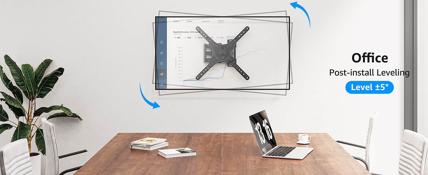 50 55 inch wall mount tv bracket 50 inch+ for confrence leveling