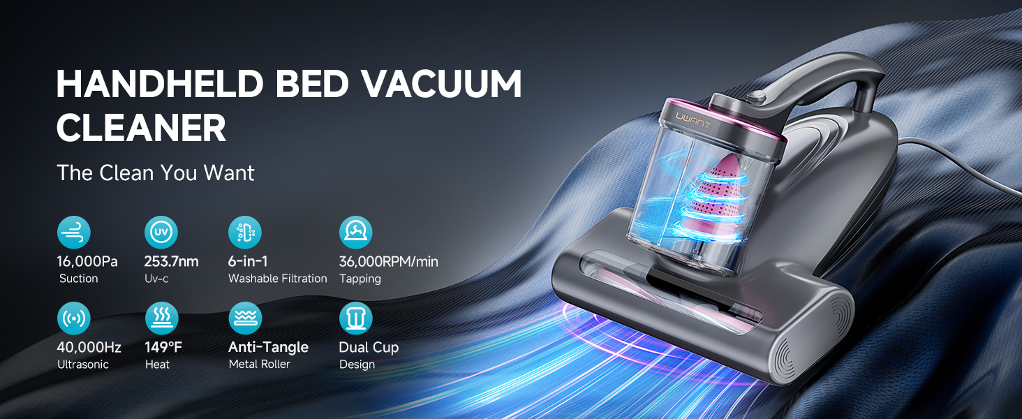 Handheld bed vaccum cleaner