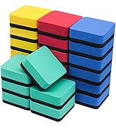Dry Erase Erasers, IHPUKIDI 24 Pack Magnetic Whiteboard Dry Eraser Chalkboard Cleansers for Class...