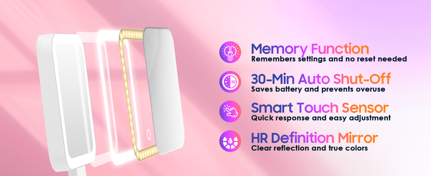 lighted makeup mirror travel