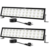 2Pack Shop Lights,100W LED Shop Lights for Garage,14000LM Plug in Super Bright LED Work Lights fo...