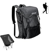 Alocs 3-in-1 Hiking Camping Backpack Chair with Trekking Poles, Lightweight Wearable Backpack Con...