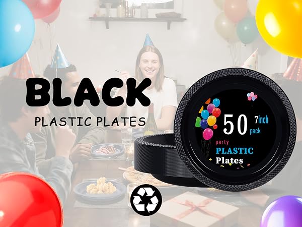 black dinner plates disposable