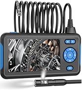 T TAKMLY Endoscope Camera with Light, Dual Lens 1080P Industrial Borescope with 8 LED Lights, 4.3...