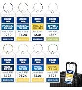 Cruise Luggage Tag Holder with Zip Seal &amp; Steel Loops (8 Pack, Wide(Carnival, NCL, Princess, Holl...