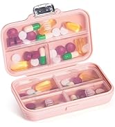 Daviky Travel Pill Organizer,Large 7-Compartment Pill Box for Vitamins &amp; Medications, Compact Med...