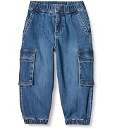 Essentials Boys and Toddlers' Stretch Denim Cargo Jean with Elastic Waist