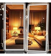 Hasipu Full Length Mirror with Lights, 79" x 36" LED Lighted Floor Standing Mirror, Full Body Dre...