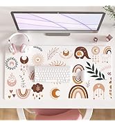 Colorful Star Boho Cute Desk Pad, Waterproof Rainbow Large Gaming Mouse pad for Girls Women Cute ...