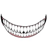 Helmet Decorative Decals, 3D Smiling Teeth Helmet Decals - Motorcycle Stickers, Funny Teeth Face ...