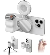 TELESIN Fun Shot Magnetic Phone Camera Grip + C03 Magnetic Selfie Light (Silver) Bundle Kit Compa...