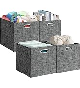 Posprica 13x15x13in Collapsible Storage Bins, Fabric Foldable Cube Storage Boxes, Decorative Stor...
