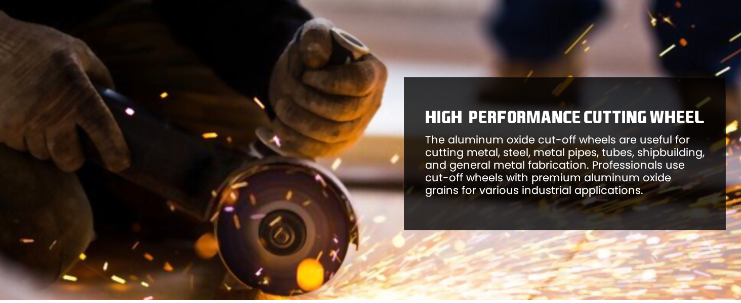 Industrial aluminum oxide cut-off wheels for efficient cutting of steel, tubes, and metal.