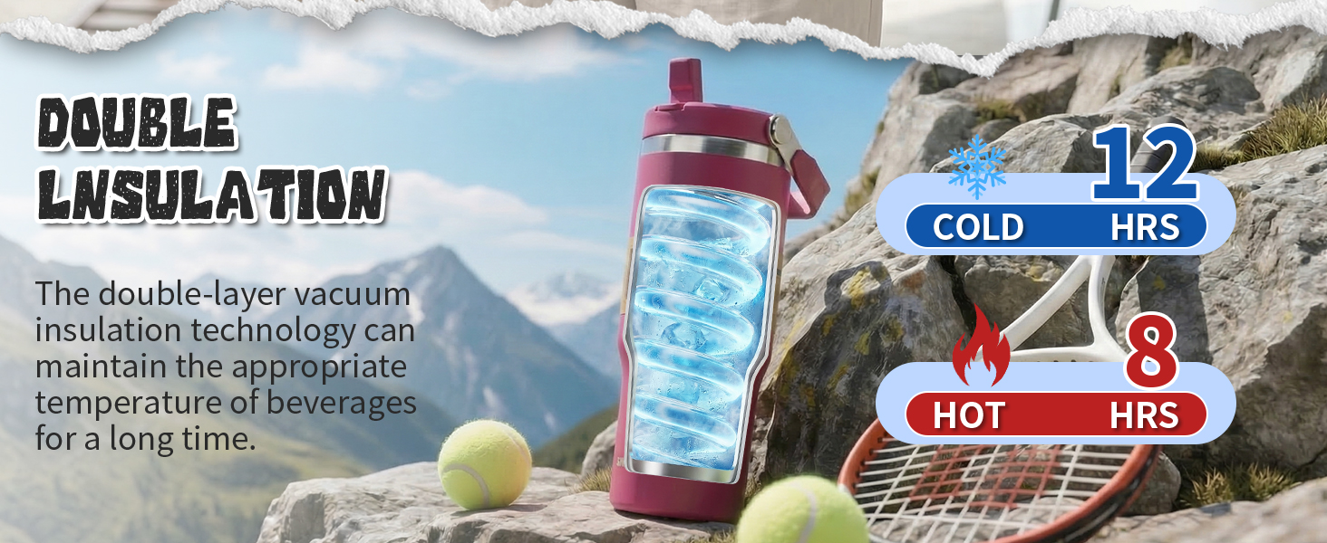 double insulation; insulated water bottle;keep cold water bottle; keep hot water bottle