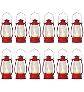 Reperla 12Pcs Red Mini Lanterns for Centerpiece – Vintage Lantern Decor for Christmas, Halloween,...