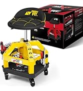 FreekyFit Rolling Shop Stool for Garage with Casters, DO02-Adjustable Height 360° Swivel Shop Sea...