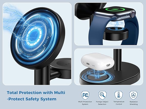 magsafe charger stand 3 in 1 wireless charging station apple multiple devices iphone mag magnetic