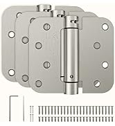 HOSOM Self Closing Door Hinges Brushed Nickel Spring Loaded Hinges 4 Inch Adjustable Tension for ...