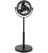 Simple Deluxe Industrial Retro Pedestal Fan, 360° Rotatable Stand Fan, 3 Speed Adjustable, Adjust...