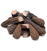 Skyflame 10 Small Piece Set of Ceramic Wood Logs &amp; Accessories for All Types of Indoor Gas Insert...