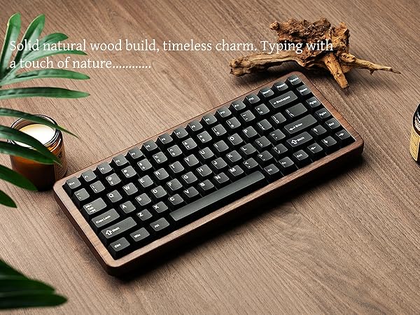 75% Mechanical Keyboard Wireless with QMK/VIA, WD75 V2 Wood Gaming Keyboard