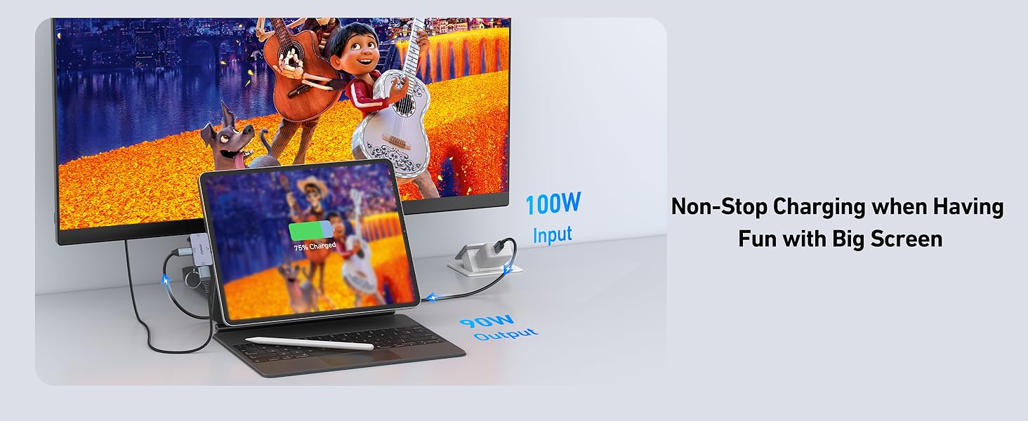 BENFEI USB C Hub 3-in-1, Super Compact, USB-C to HDMI 4K@60Hz, 10Gbps USB-A, 100W Power Delivery