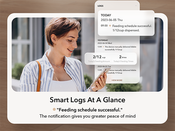 automatic pet feeder with smart logs