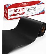 Plastic Table Cloth, 70 in x 110 ft Extra Wide Black Disposable Tablecloth Plastic Table Cover Ro...