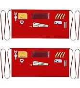 TEXVIDA 7 Pockets Server Aprons with Zipper Pocket (2 Pack) - Aprons for Women Men - Waiter Waitr...