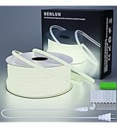 BENLUN AC 110V COB LED Strip Lights 98.4ft, 6000K Cool White LED Rope Light Outdoor Waterproof, 1...