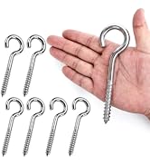 YAIRMIS 4 Pack 5 Inch Eye Bolts M1 Screw in Hooks,304 Stainless Steel Screw-in Hooks,Metal Ceilin...