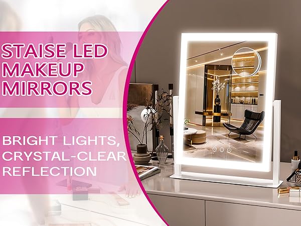 Mirror vanity makeup lights light led lighted up desk mirrors