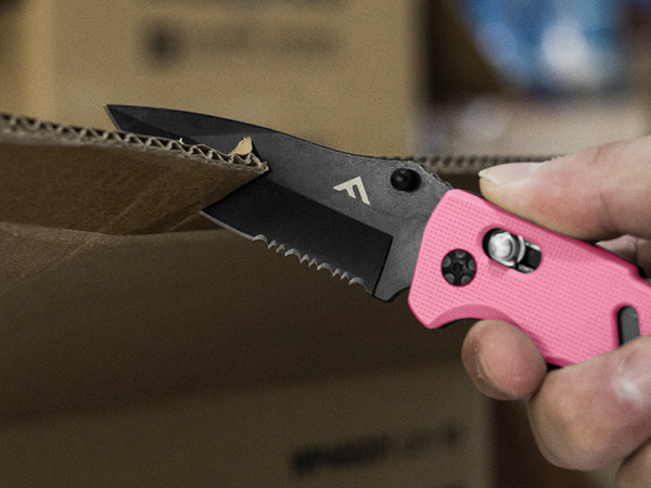FLISSA Folding Pocket Knife with Clip, Glass Breaker and Seatbelt Cutter