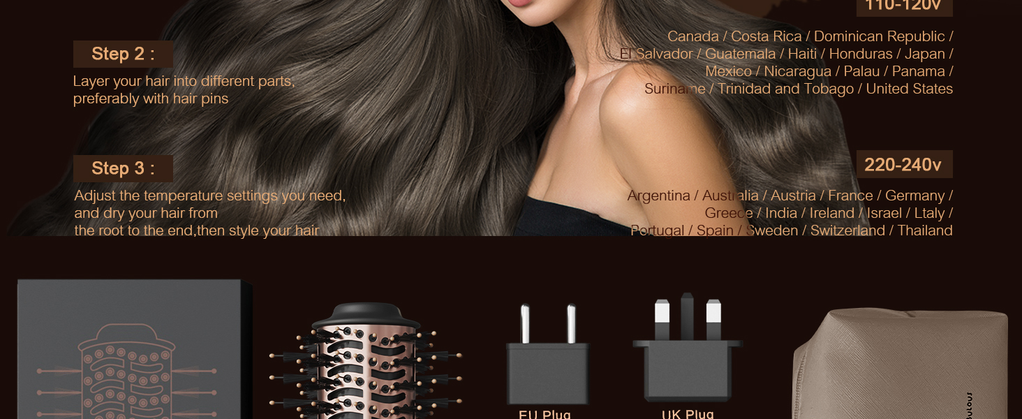 Travel Hair Dryer Brush All accessories