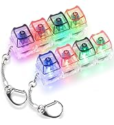 2 Pcs Keyboard Fidget Toy, Fidget Keychain Keyboard with LED Lights, Cat Shape Keyboard Decompres...