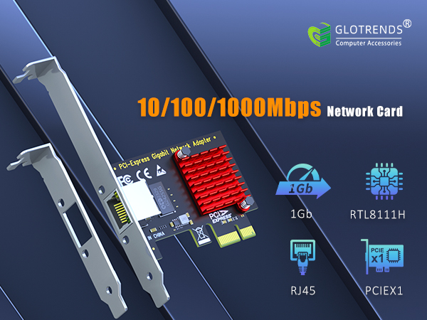 GLOTRENDS LE8111H Gigabit Network Card for Home Desktop PC