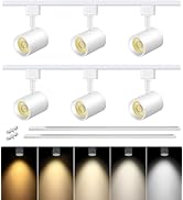 VANoopee 5-Color 6-Light LED Track Lighting Kit with 6.6FT H Type Track Lighting Rail, LED Track ...
