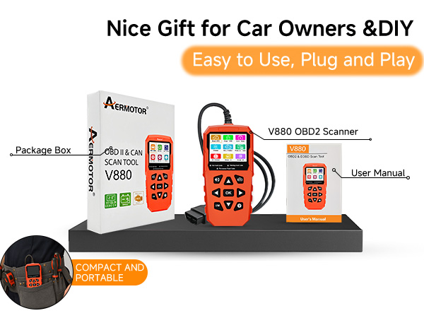 Compact and Portable OBD2 Scanner Diagnostic Tool