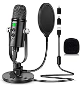Microphone for Podcast, PROAR USB Microphone Kit for Phone, PC/Micro/Mac/Android,Professional Plu...