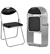 Giantex 6-Pack Folding Chairs Set - Waiting Room Chairs with Padded Seats and Carrying Handle for...