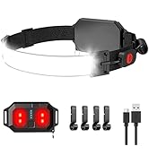 LED Headlamp Widebeam, 1000lumens 230° Broadbeam Headlight, USB Rechargeable Head Lamp with Red T...