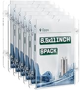 Opps Acrylic Window Sign Holder: Clear Signage Holders 8.5 x 11 with Suction Cup, Wall Mount Adve...