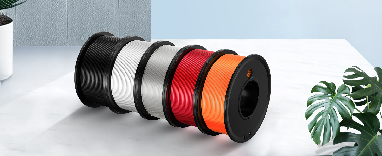 White Black Clear Red Orange Filament PLA 1.75mm Bundle