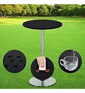 Nacuci PU Waterproof and Oilproof Fitted Tablecloth Elastic Stretch Table Cover, Wipeable Round T...