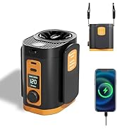 Ahuccf Portable Fan,120-Stepless Dial Waist Clip Fan Turbo Cooling,6000mAh Rechargeable Clip-On P...