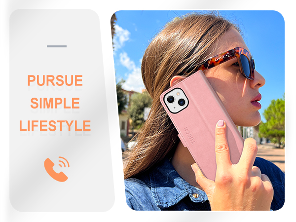 Case for iPhone 13 Wallet Case 6.1-inch, [RFID Blocking] [Card Slot] TPU Interior Protective Case