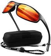 LINVO Polarized Sports Sunglasses for Men Women,Ultralight Wrap Around UV400 Protection Sun Glass...
